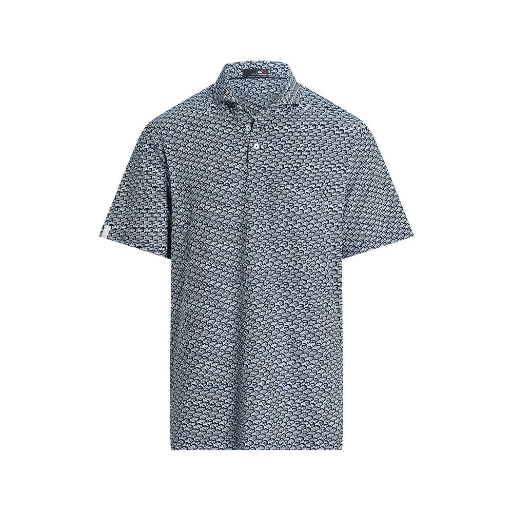 Men's Airflow Printed Playa Boat Short Sleeve Polo