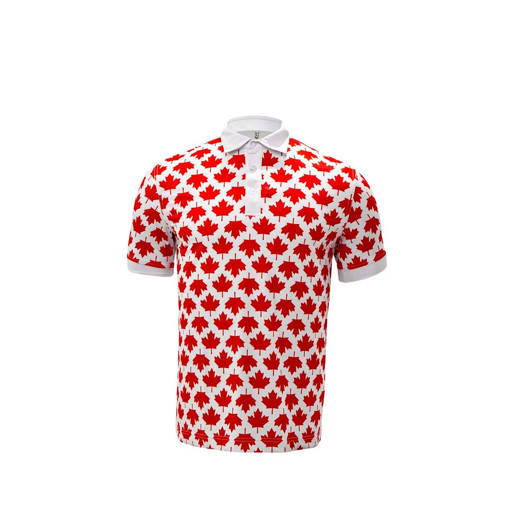 Men's White Canada Short Sleeve Polo