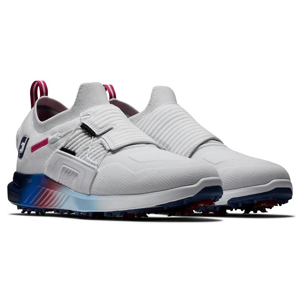 Men's HyperFlex BOA Spiked Golf Shoe - White/Blue/Purple