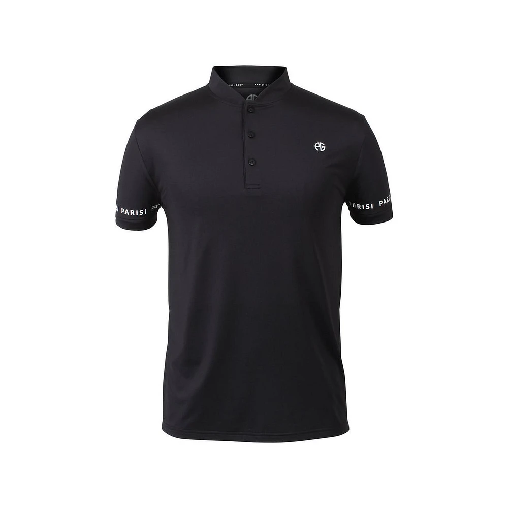 Men's Solid Henley Collar Short Sleeve Polo