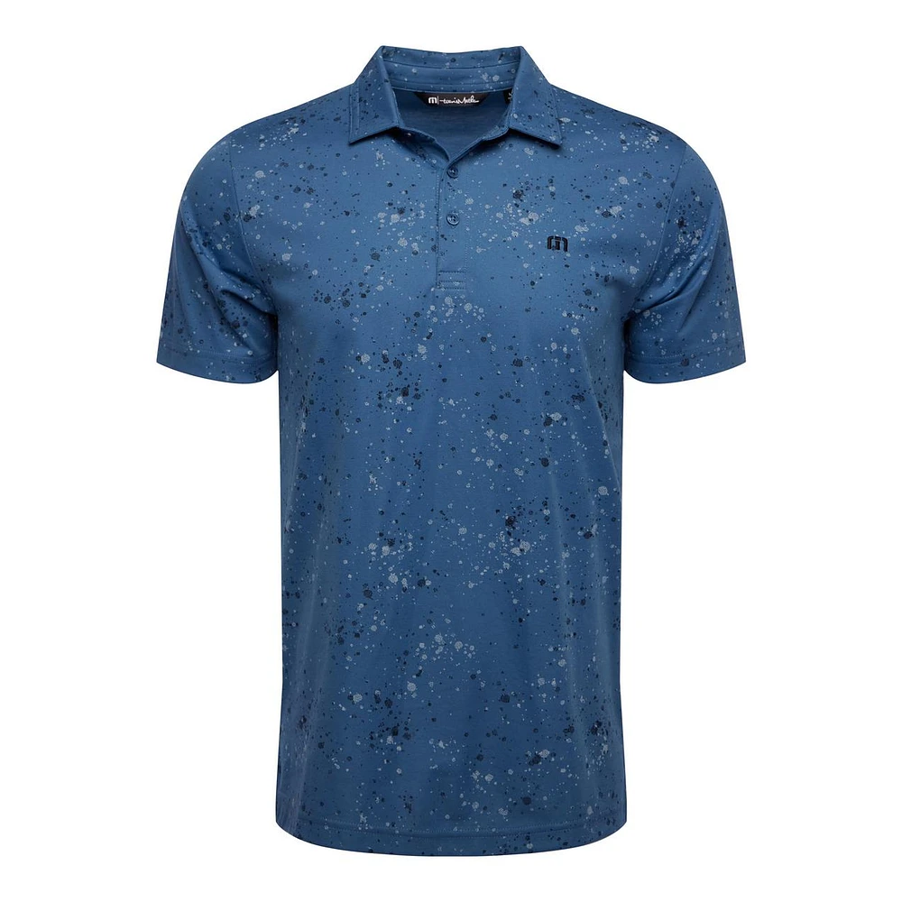 Men's Splatter Print Short Sleeve Polo