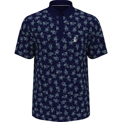 Men's All Over 60's Floral Pete Print Short Sleeve Polo