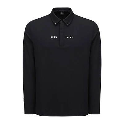 Men's Textured Long Sleeve Polo