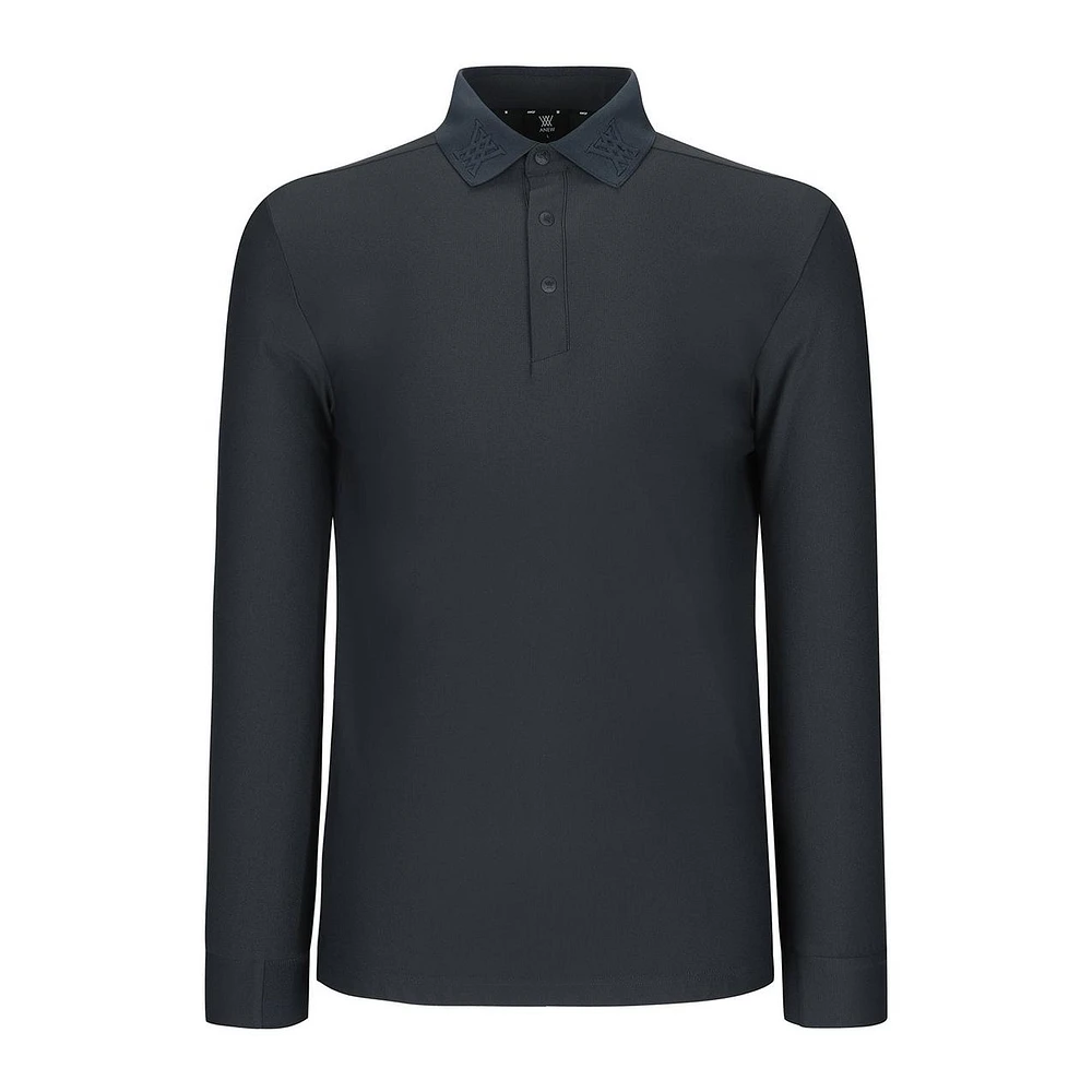 Men's Logo Collar Long Sleeve Polo