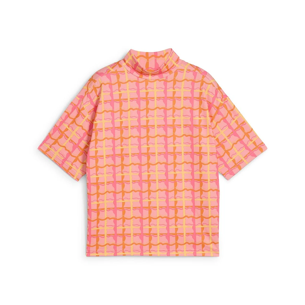 Women's Puma X Dani Dazey Cloudspun Mock Neck Short Sleeve Top