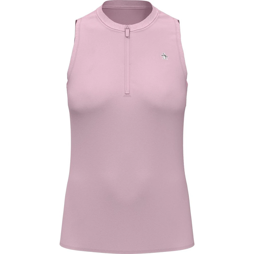 Women's Metallic Mock Sleeveless Top