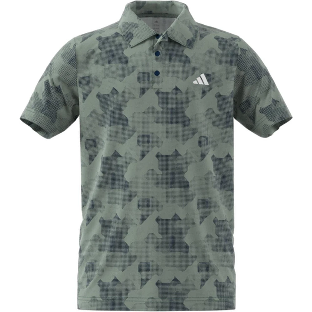 Boy's Printed Scripted Short Sleeve Polo