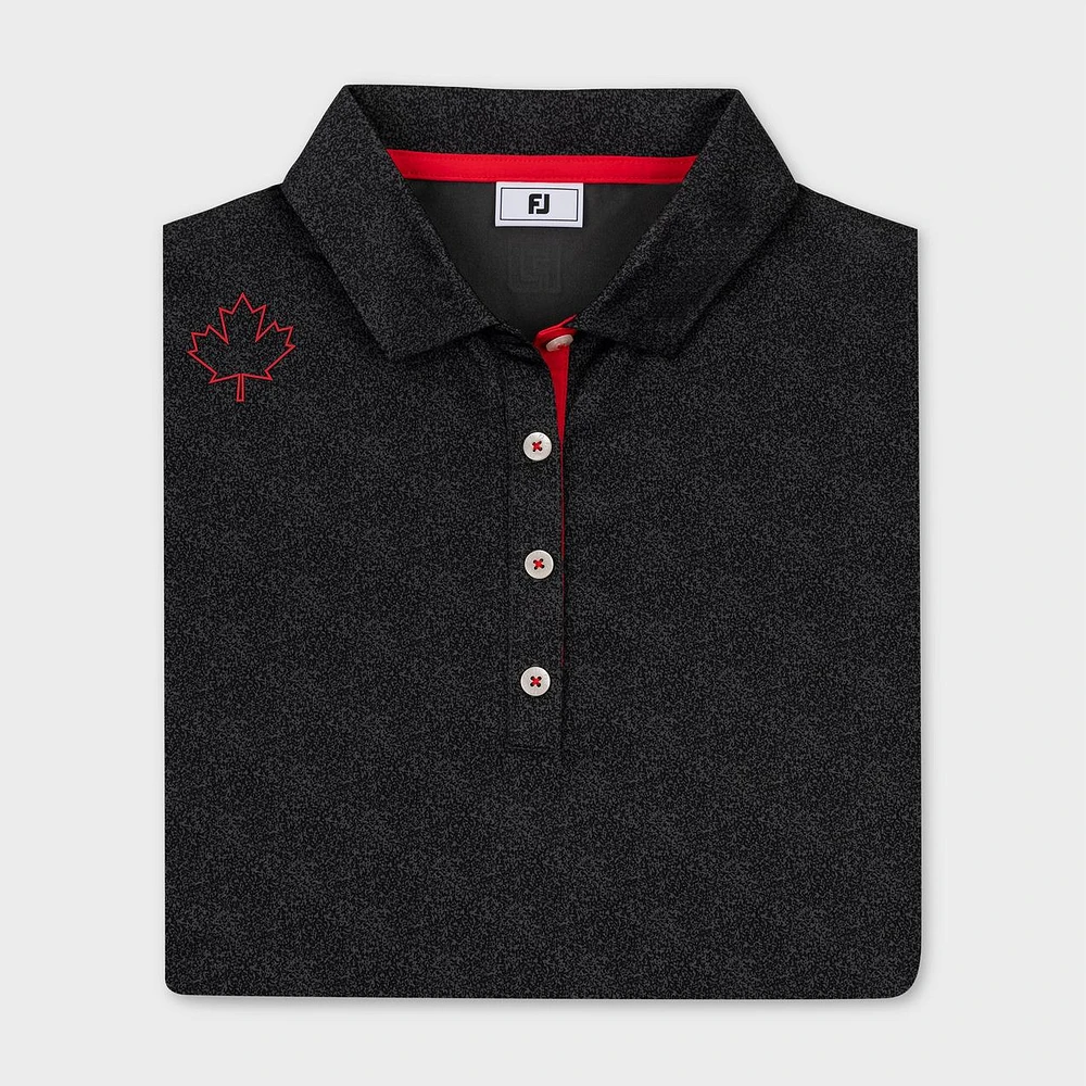 Women's Canada Speckle Print Short Sleeve Polo