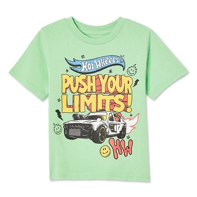 T-shirt à manches courtes Hot Wheels pour petits garçons Tailles 2T-5T