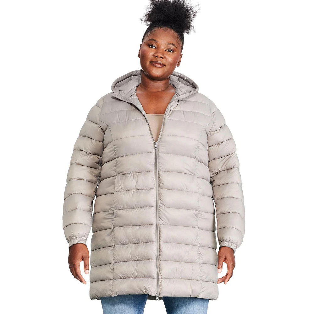 Puffer hooded coat plus size George for Women., Size 2X to 4X