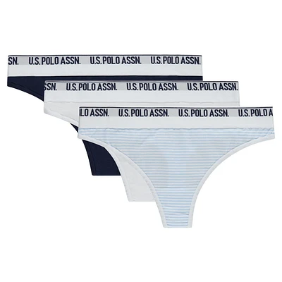 U.S. Polo Assn. Lot de 3 strings en coton pour femmes