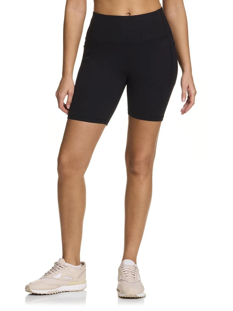 Reebok Women’s ‘Reflex’ High-Rise 7” Inseam Biker Shorts with Pockets, Sizes XS-2XL