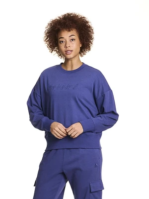 Reebok Women's Feels Good Meet & Greet Crew French Terry Sweatshirt