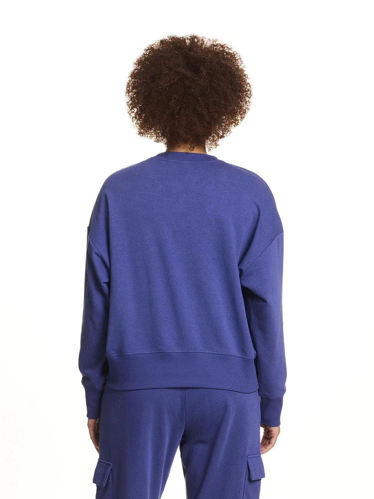 Reebok Women's Feels Good Meet & Greet Crew French Terry Sweatshirt