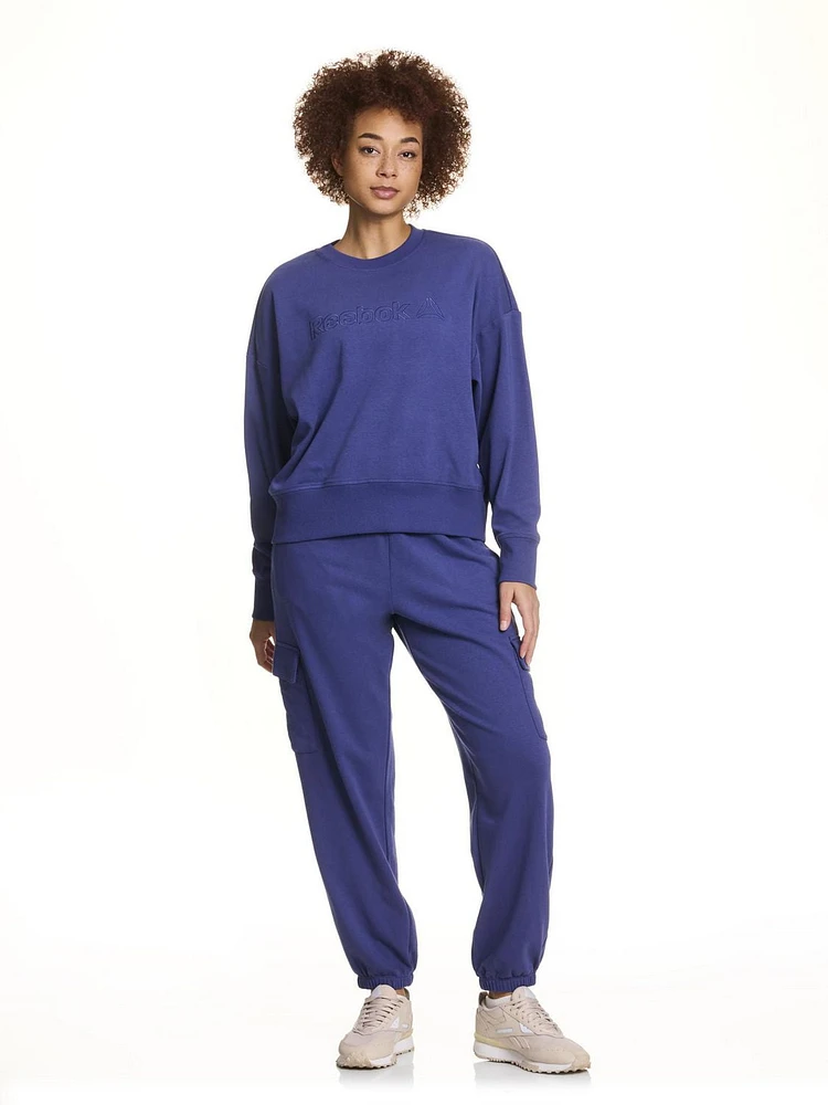 Reebok Women's Feels Good Meet & Greet Crew French Terry Sweatshirt