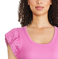 George Women's Flutter Sleeve Tee, Sizes XS-XXL
