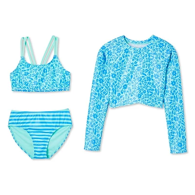 Maillot de bain 3 pièces George pour filles Tailles TP–TG