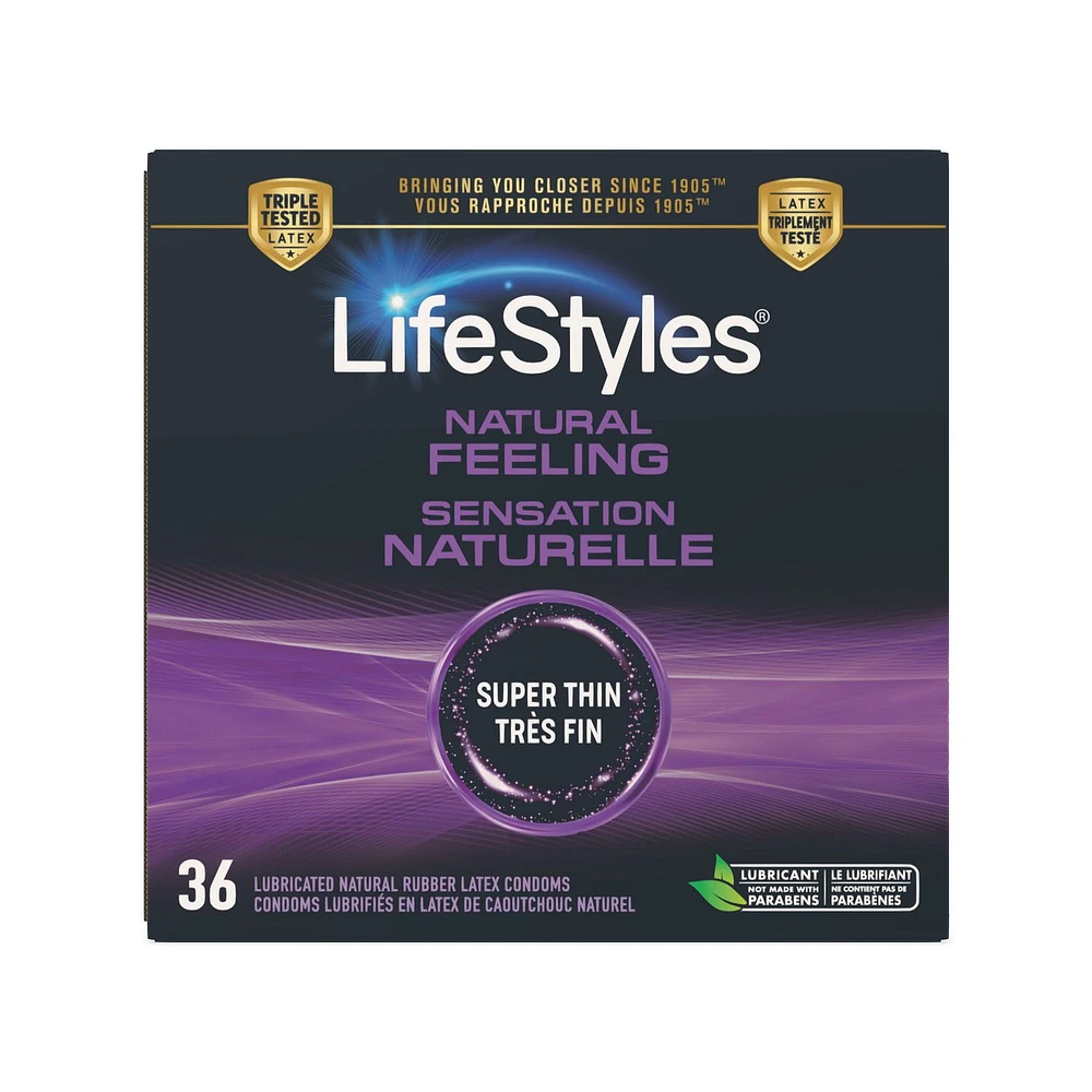 LifeStyles Natural Feeling Latex Condoms, 36 Count, 36 Latex condoms