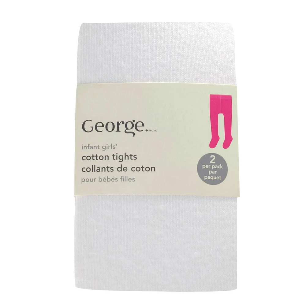 George Infant 2pk Cotton Tights, Size: 3-12M, 12-24M, 2-4Y