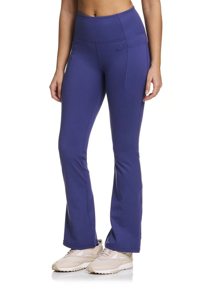Reebok Women’s ‘Reflex’ High-Rise Flare Leggings with Pockets, Sizes XS-2XL