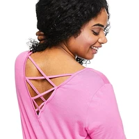 George Women's Plus Lattice Back Tee, Sizes 1X-4X