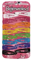 unbrand Bejeweled Bright Snap Barrettes, 16 snap barrettes