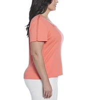RAFAELLA T-shirt à manches courtes et encolure carrée pour femme