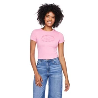 No Boundaries Women's Rib Baby Tee, Sizes XS-XXL