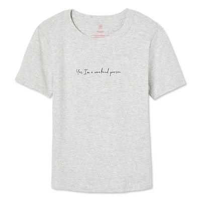 T-shirt côtelé coupe bébé No Boundaries pour femmes Tailles TP–TTG