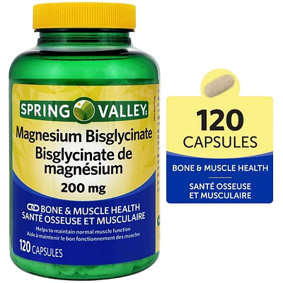Spring Valley Bisglycinate de Magnésium 200mg 120 Capsules