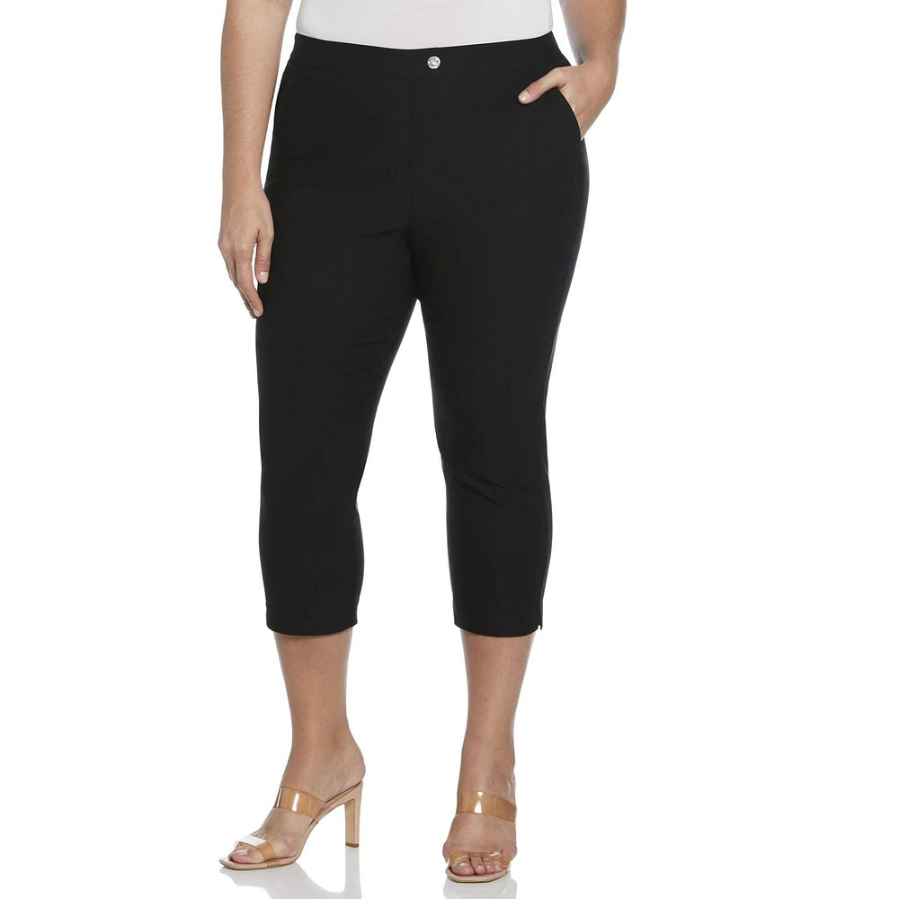 Rafaella Pantalon capri à languette allongée avec poches pour femme