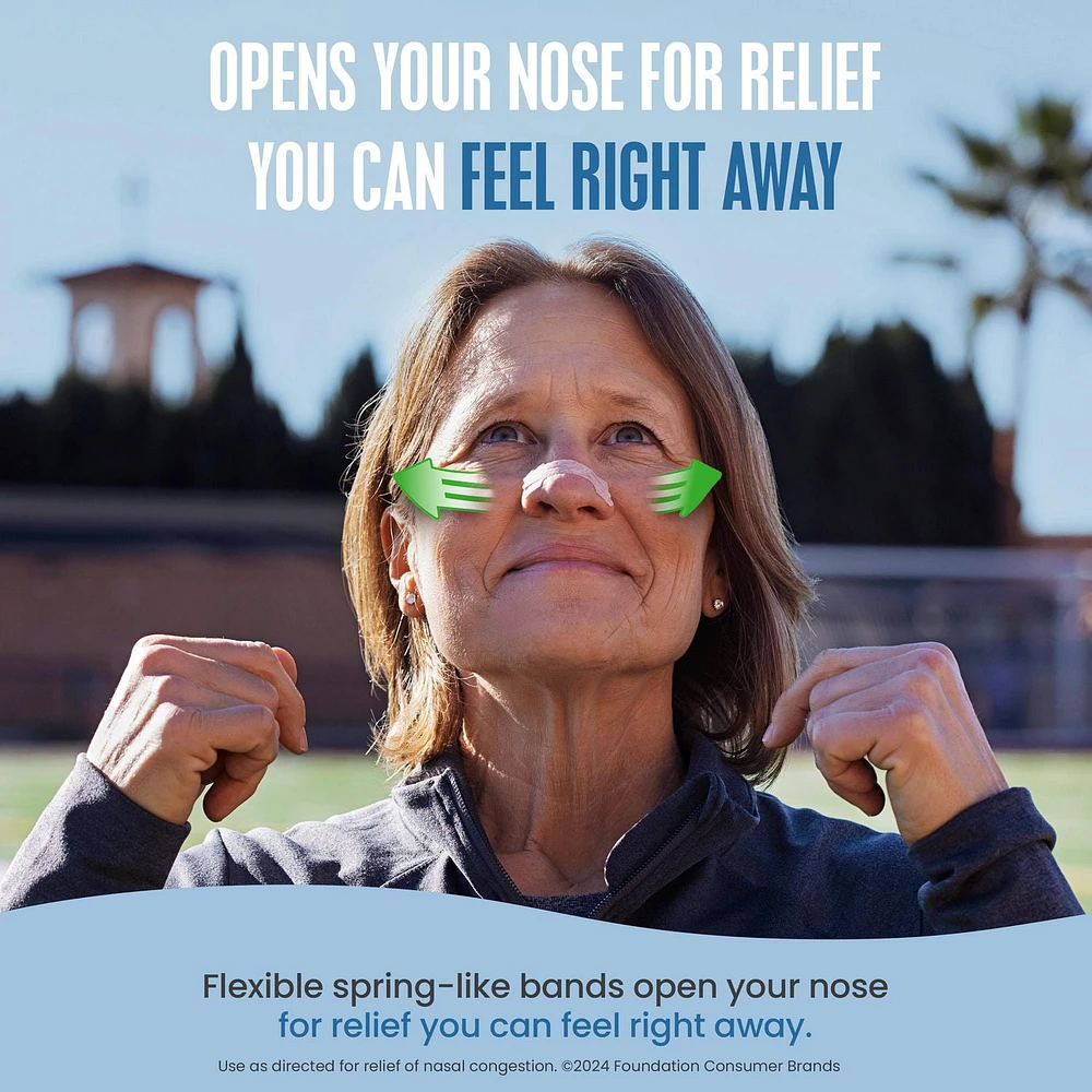 Breathe Right grandes bandelettes nasales Beige | Soulage instantanément la congestion nasale | Sans Médicament 30 Grandes Bandelettes Beiges
