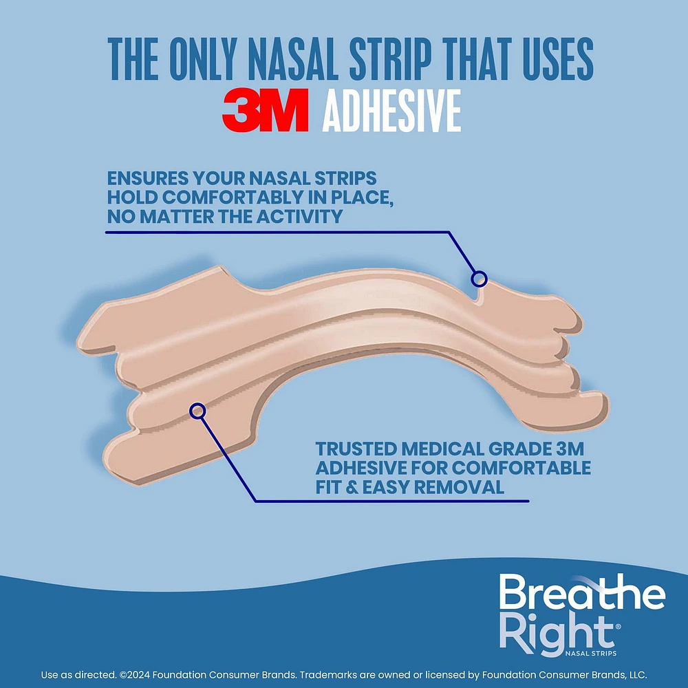 Breathe Right grandes bandelettes nasales Beige | Soulage instantanément la congestion nasale | Sans Médicament 30 Grandes Bandelettes Beiges