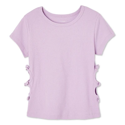 T-shirt à motif ajouré sur les côtés George pour filles Tailles TP–TG