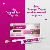 Canesten® Combi 1 Day Vaginal Soft Capsule for Yeast Infection and Extra Strength External Cream, 1 Treatment