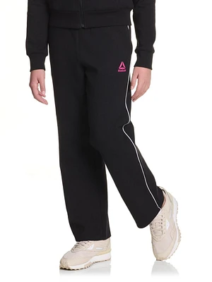 Reebok Girls Starter Wide Leg Pants with Piping and Pockets, Sizes 4-16