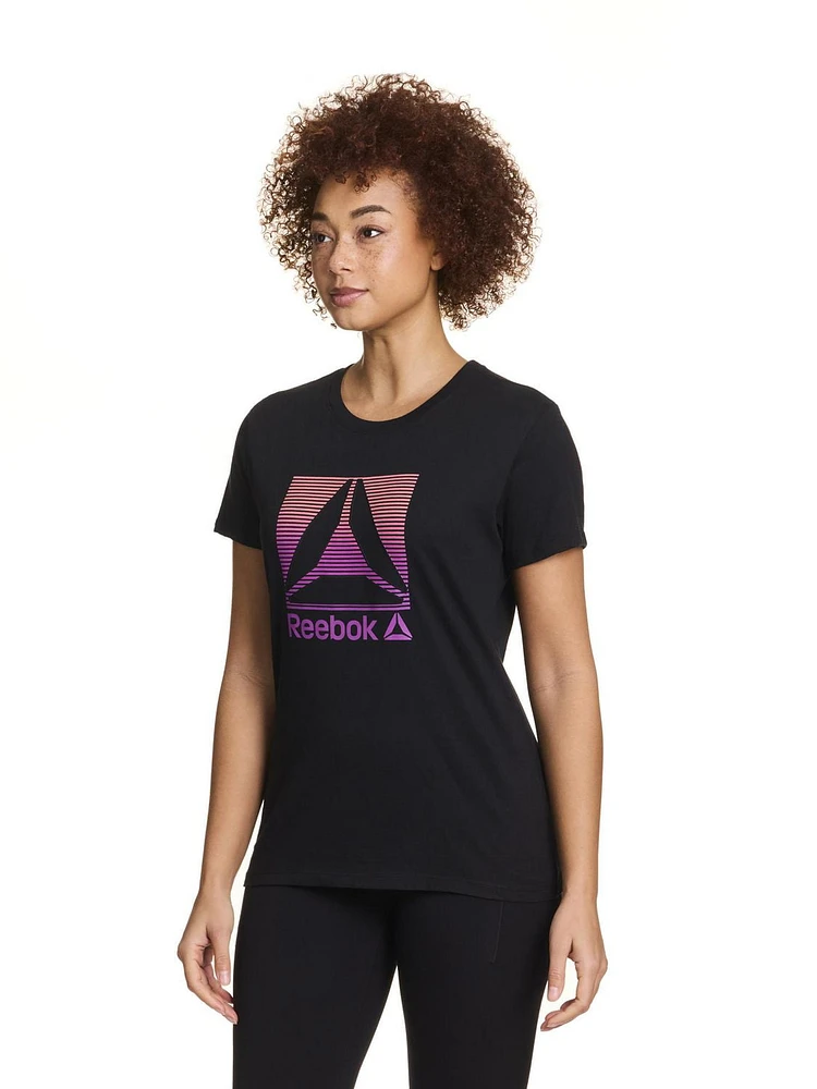 Reebok Women’s ‘Gradient Lines Delta’ Short Sleeve Graphic Tee