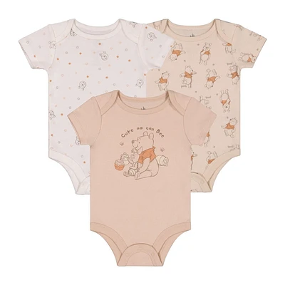 Disney Winnie l'Ourson ensemble 3mcx de cache-couches en coton biologique unisexe TAILLE: 0M - 6/12M