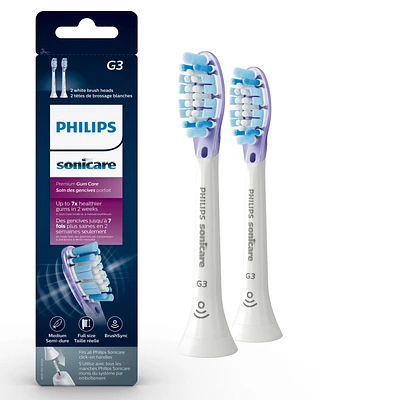 Philips Sonicare Premium Gum Health Brush Heads, 2 Pack, HX9052/65, White
