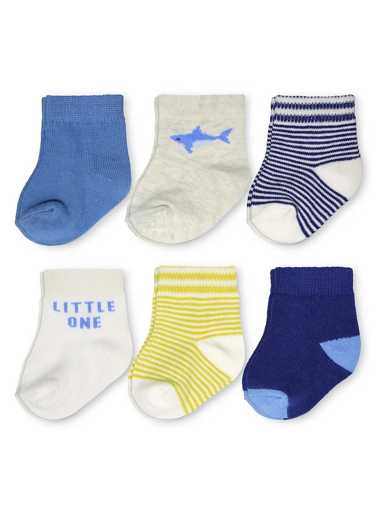 Carter's Child of Mine Boys' 6-Pack Shark Crew Socks