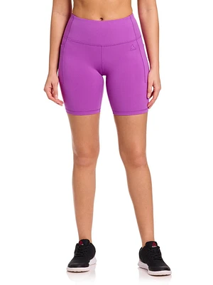 Reebok Short de motard taille haute Reflex avec entrejambe 7 po pour femmes poches Tailles XS-2XL