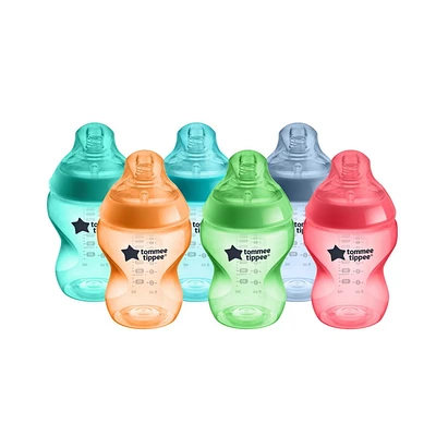 Tommee Tippee Closer to Nature 9oz Fiesta Biberon 6PK