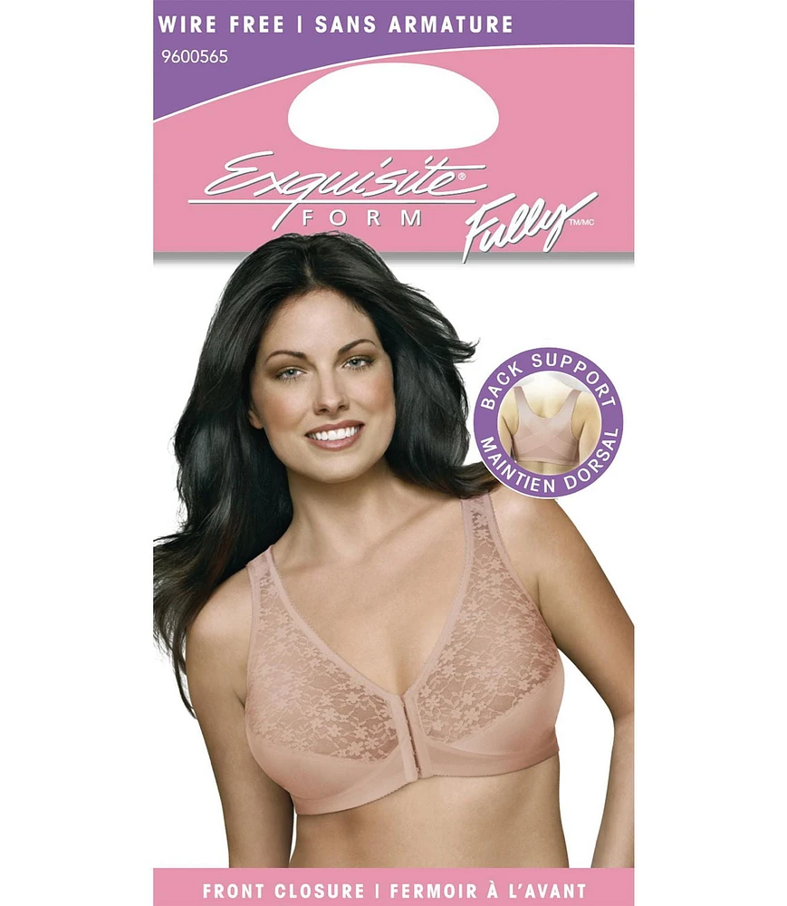 Exquisite Form #9600565 FULLY Full-Coverage Posture Bra, Wire-Free, Front Closure, Lace, Sizes 38B-46DD