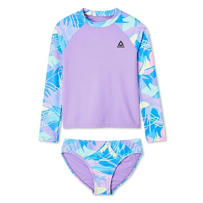 Ensemble 2 Pièces Rashguard À Manches Longues et Bas De Maillot Reebok Delta Pour Fille Reebok Delta Maillots De Bain Pour Filles