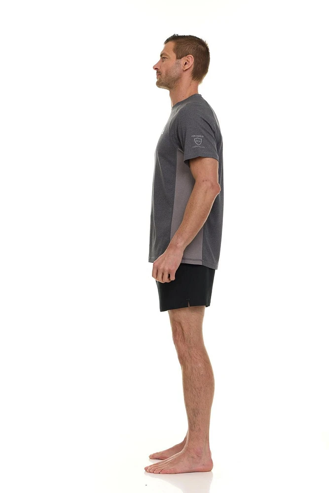 le rash guard à manches courtes chiné Laguna pour hommes