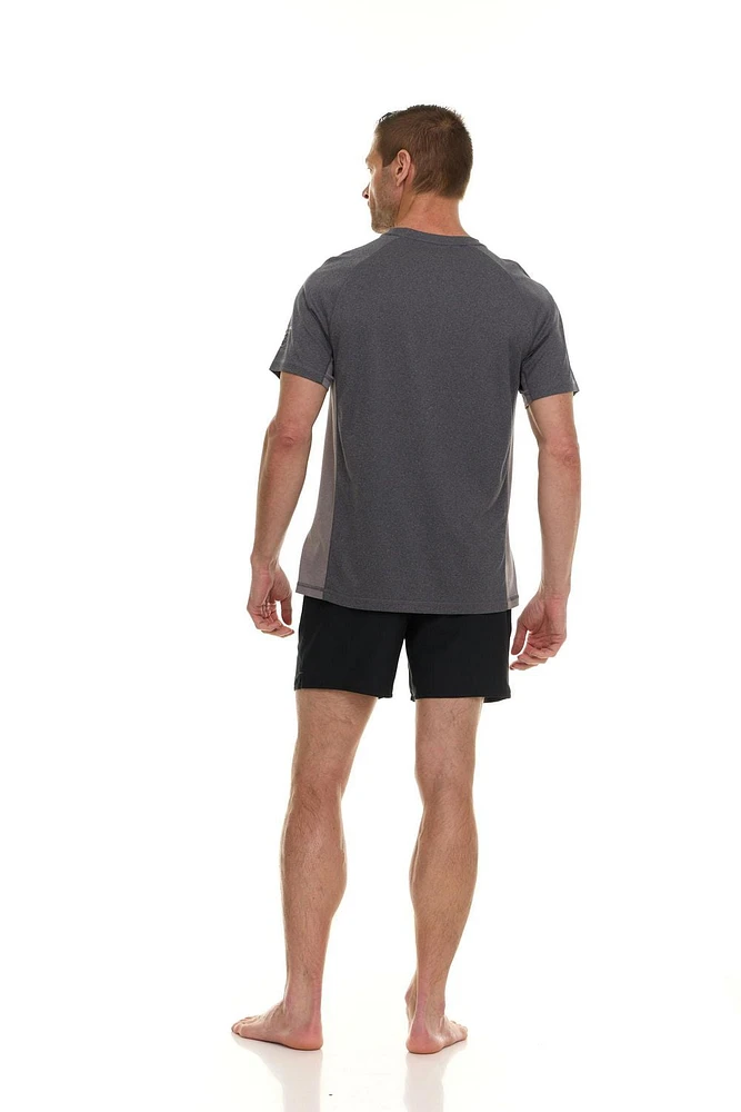 le rash guard à manches courtes chiné Laguna pour hommes