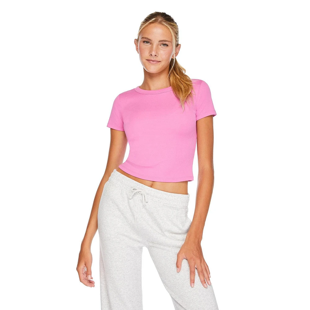 No Boundaries Women's Rib Baby Tee