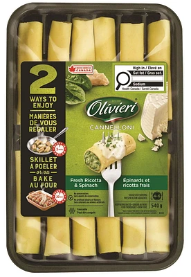 Cannelloni aux épinards et ricotta Olivieri 540g Cannel Epin/Ricotta Oli 540 g