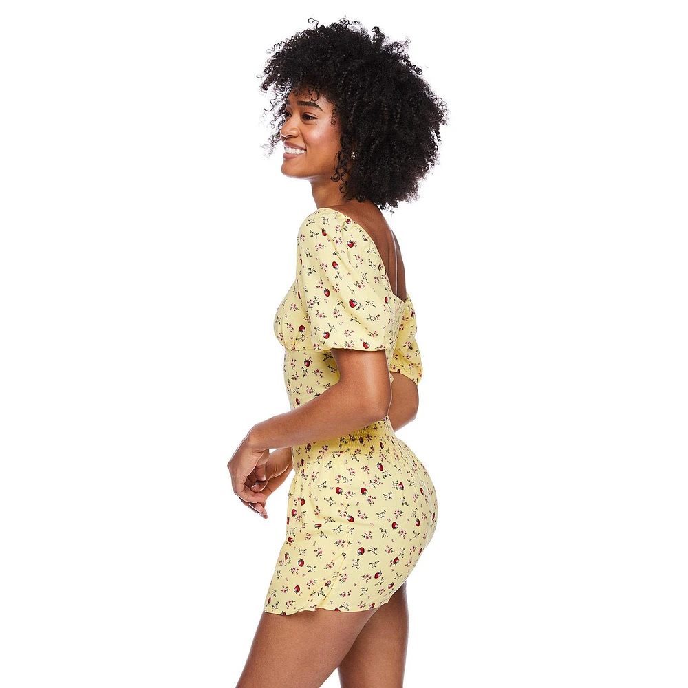 Haut corset à manches bouffantes No Boundaries pour femmes Tailles TP–TTG
