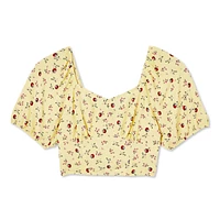Haut corset à manches bouffantes No Boundaries pour femmes Tailles TP–TTG